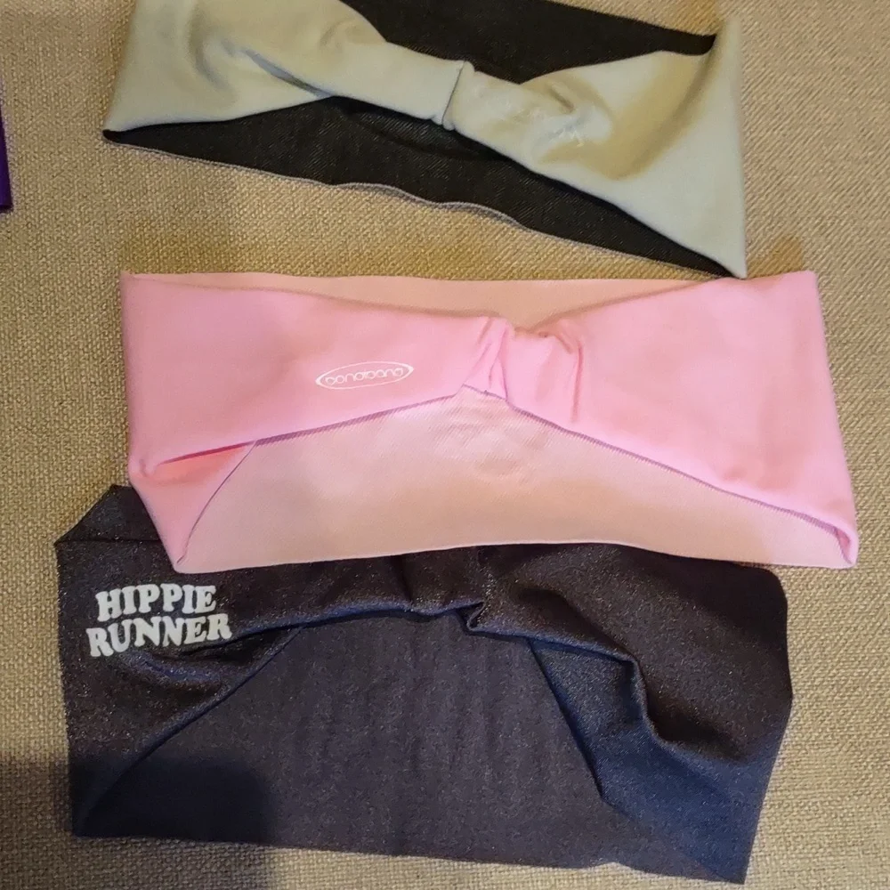 Colorful Running Headbands Set, I Run To Eat, Chocolate, Marathon